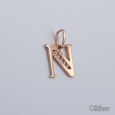 Zelta piekariņš ar cirkoniju vēstule "N" 1