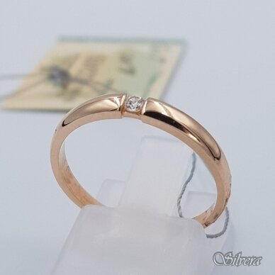 Auksinis žiedas su briliantu AZ908; 17,5 mm