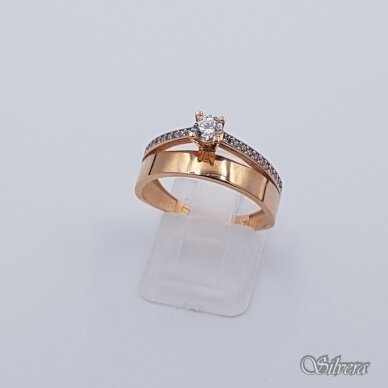 Auksinis žiedas su cirkoniais AZ124; 18 mm