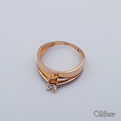 Auksinis žiedas su cirkoniais AZ124; 18 mm 1