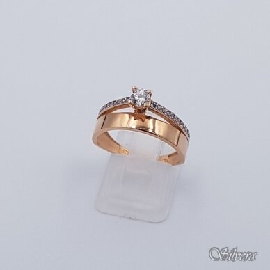 Auksinis žiedas su cirkoniais AZ124; 18,5 mm