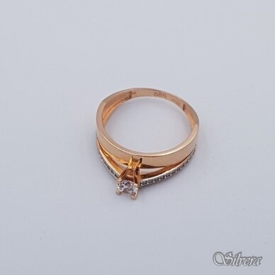 Auksinis žiedas su cirkoniais AZ124; 18,5 mm 1