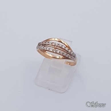 Auksinis žiedas su cirkoniais AZ131; 18 mm