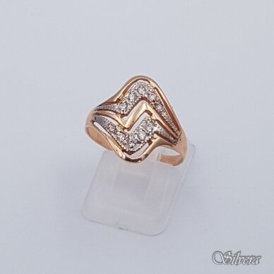 Auksinis žiedas su cirkoniais AZ133; 18 mm