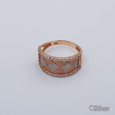 Auksinis žiedas su cirkoniais AZ156; 18,5 mm