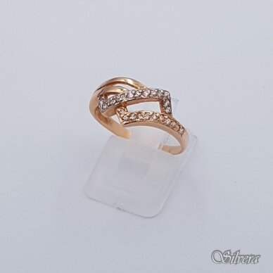 Auksinis žiedas su cirkoniais AZ162; 18,5 mm