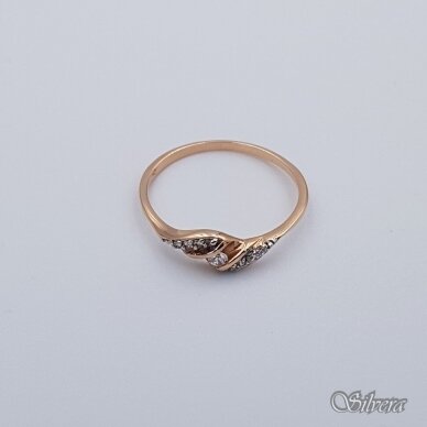 Auksinis žiedas su cirkoniais AZ171; 19 mm 1