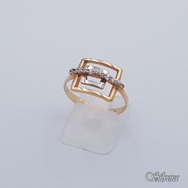 Auksinis žiedas su cirkoniais AZ175; 19 mm