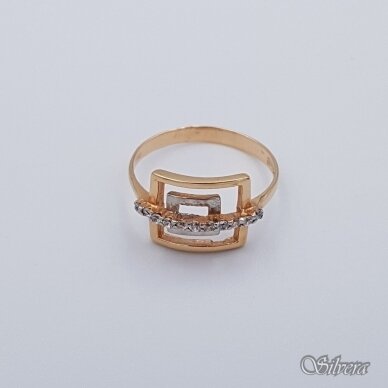 Auksinis žiedas su cirkoniais AZ175; 19 mm 1