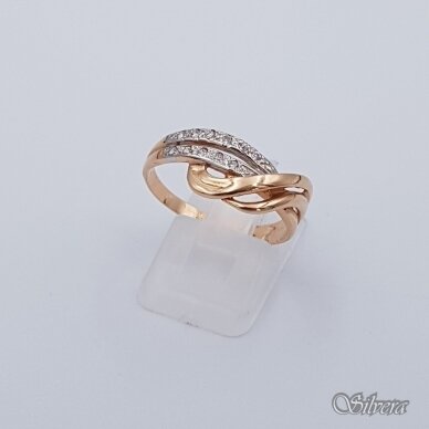 Auksinis žiedas su cirkoniais AZ183; 19,5 mm