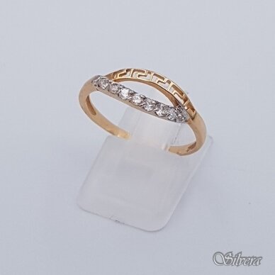 Auksinis žiedas su cirkoniais AZ191; 18,5 mm