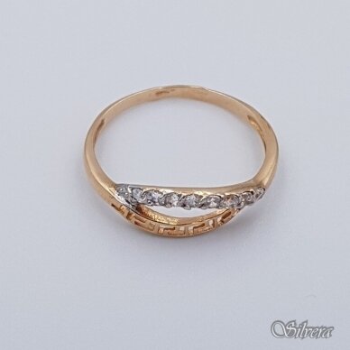 Auksinis žiedas su cirkoniais AZ191; 18,5 mm 1