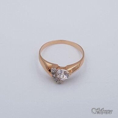 Auksinis žiedas su cirkoniais AZ192; 19,5 mm 1