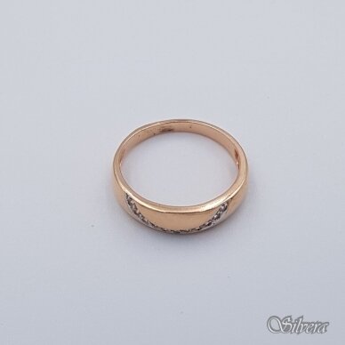 Auksinis žiedas su cirkoniais AZ215; 16 mm 1