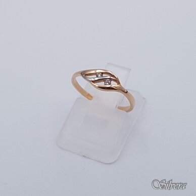 Auksinis žiedas su cirkoniais AZ223; 15,5 mm