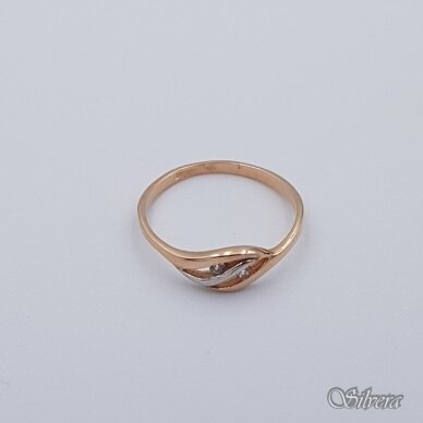 Auksinis žiedas su cirkoniais AZ223; 15,5 mm 1