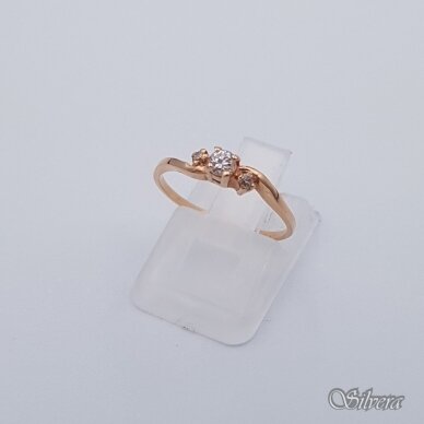 Auksinis žiedas su cirkoniais AZ229; 16 mm