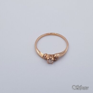 Auksinis žiedas su cirkoniais AZ229; 16 mm 1