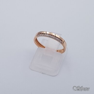 Auksinis žiedas su cirkoniais AZ233; 16 mm