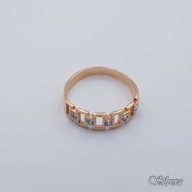 Auksinis žiedas su cirkoniais AZ235; 16 mm 1