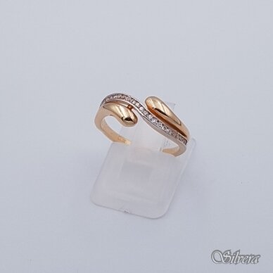 Auksinis žiedas su cirkoniais AZ238; 16,5 mm