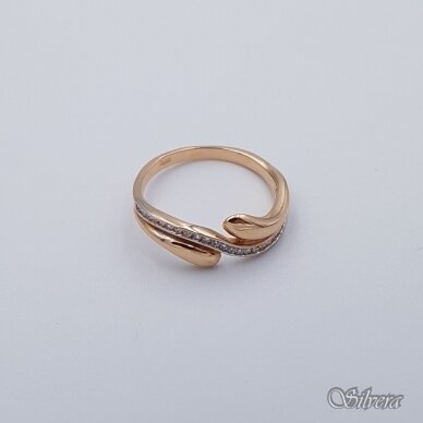 Auksinis žiedas su cirkoniais AZ238; 16,5 mm 1