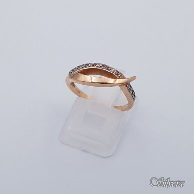 Auksinis žiedas su cirkoniais AZ239; 16,5 mm