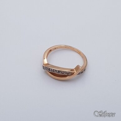 Auksinis žiedas su cirkoniais AZ239; 16,5 mm 1