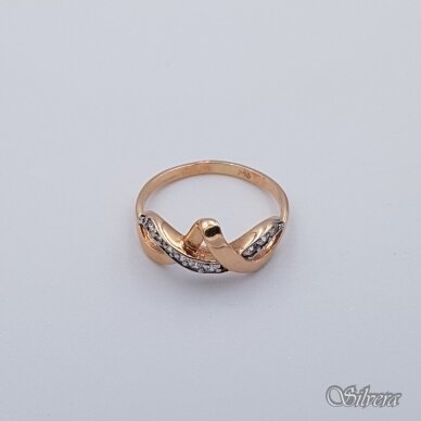 Auksinis žiedas su cirkoniais AZ240; 16,5 mm 1