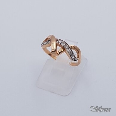 Auksinis žiedas su cirkoniais AZ240; 16,5 mm