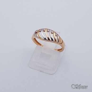 Auksinis žiedas su cirkoniais AZ242; 16,5 mm