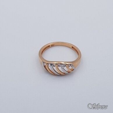 Auksinis žiedas su cirkoniais AZ242; 16,5 mm 1