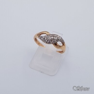 Auksinis žiedas su cirkoniais AZ243; 16,5 mm