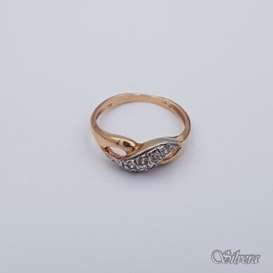 Auksinis žiedas su cirkoniais AZ243; 16,5 mm 1