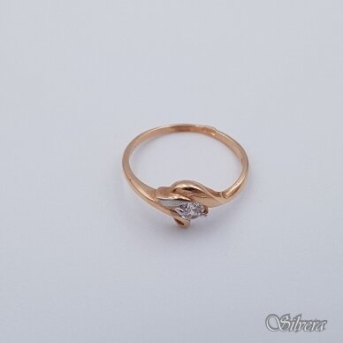 Auksinis žiedas su cirkoniu AZ246; 16,5 mm