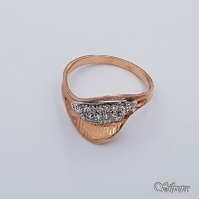 Auksinis žiedas su cirkoniais AZ264; 18 mm 1