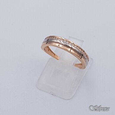 Auksinis žiedas su cirkoniais AZ267; 16 mm