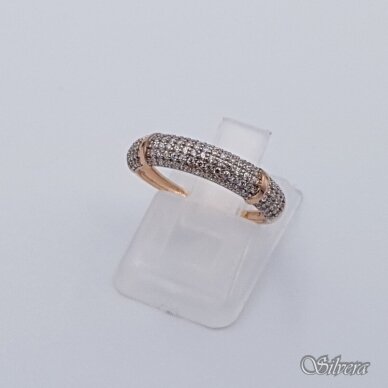 Auksinis žiedas su cirkoniais AZ269; 16,5 mm