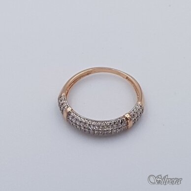 Auksinis žiedas su cirkoniais AZ269; 16,5 mm 1