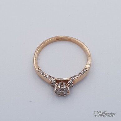 Auksinis žiedas su cirkoniais AZ285; 16 mm