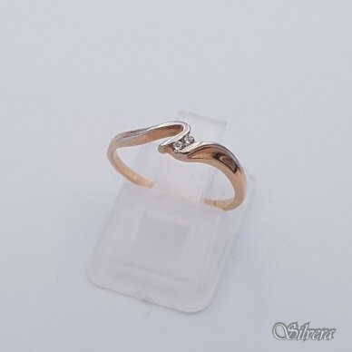 Auksinis žiedas su cirkoniais AZ290; 16 mm