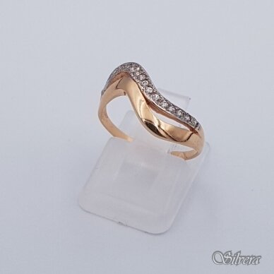Auksinis žiedas su cirkoniais AZ291; 16 mm