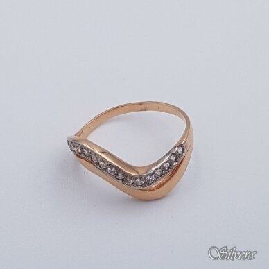 Auksinis žiedas su cirkoniais AZ291; 16 mm 1