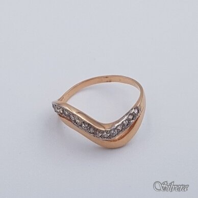 Auksinis žiedas su cirkoniais AZ291; 16,5 mm 1