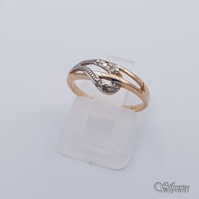 Auksinis žiedas su cirkoniais AZ292; 16 mm