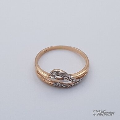 Auksinis žiedas su cirkoniais AZ292; 16 mm