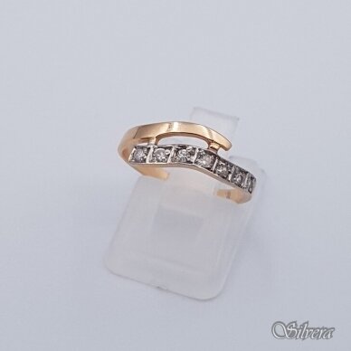 Auksinis žiedas su cirkoniais AZ305; 16,5 mm