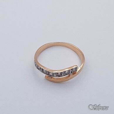 Auksinis žiedas su cirkoniais AZ305; 16,5 mm 1