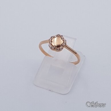 Auksinis žiedas su cirkoniais AZ308; 16,5 mm