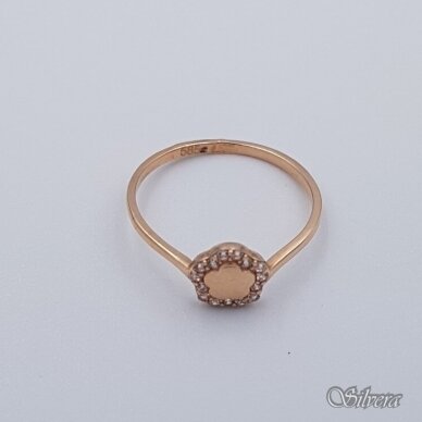Auksinis žiedas su cirkoniais AZ308; 16,5 mm